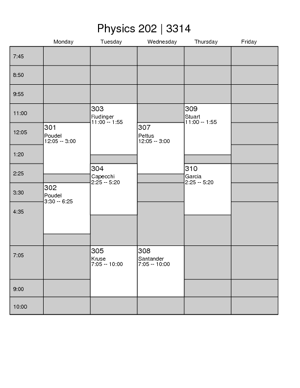 202 Schedule - Instructional Lab Wiki